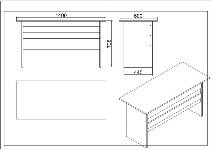 Hanah Home Vo17-Ba Conjunto de Muebles de Oficina Hanah Home Vo17-Ba Conjunto de Muebles de Oficina
